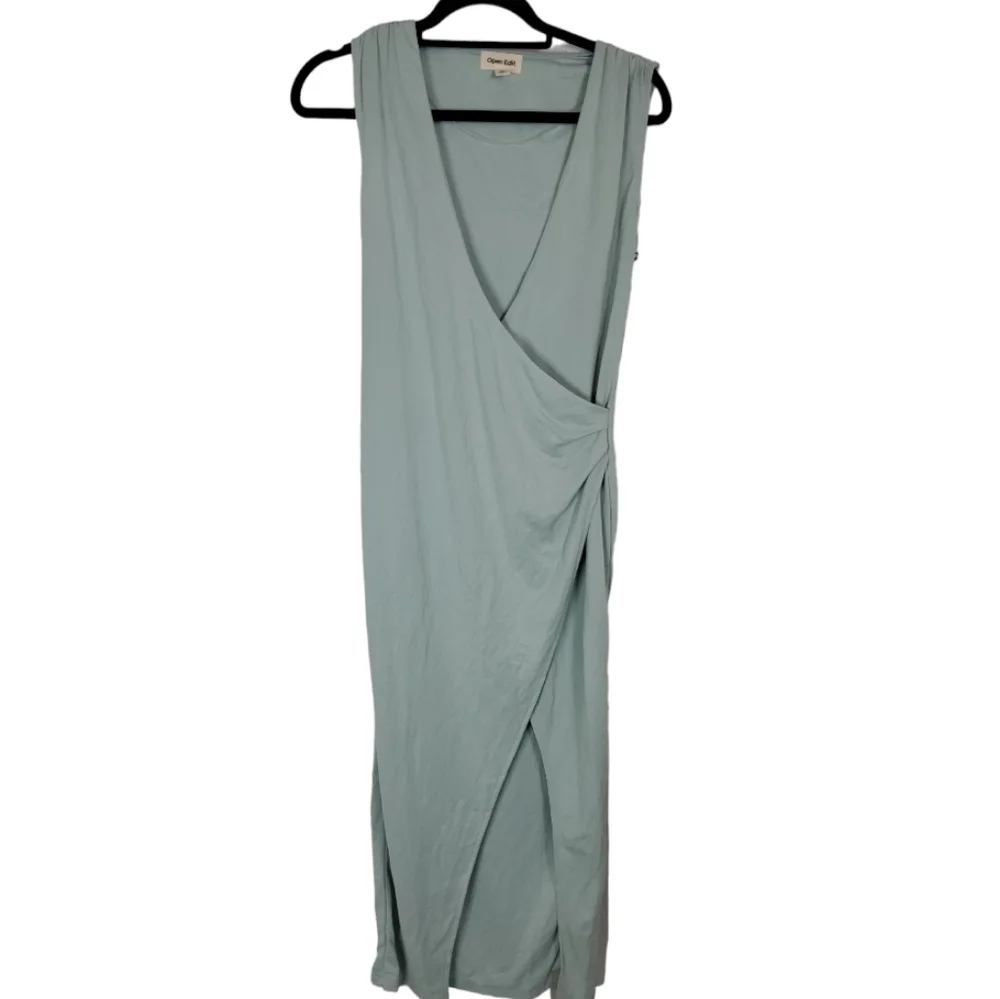 Open edit Size XXS Sleeveless Midi Wrap Dress in Teal Mist NWT. - Picture 3 of 6
